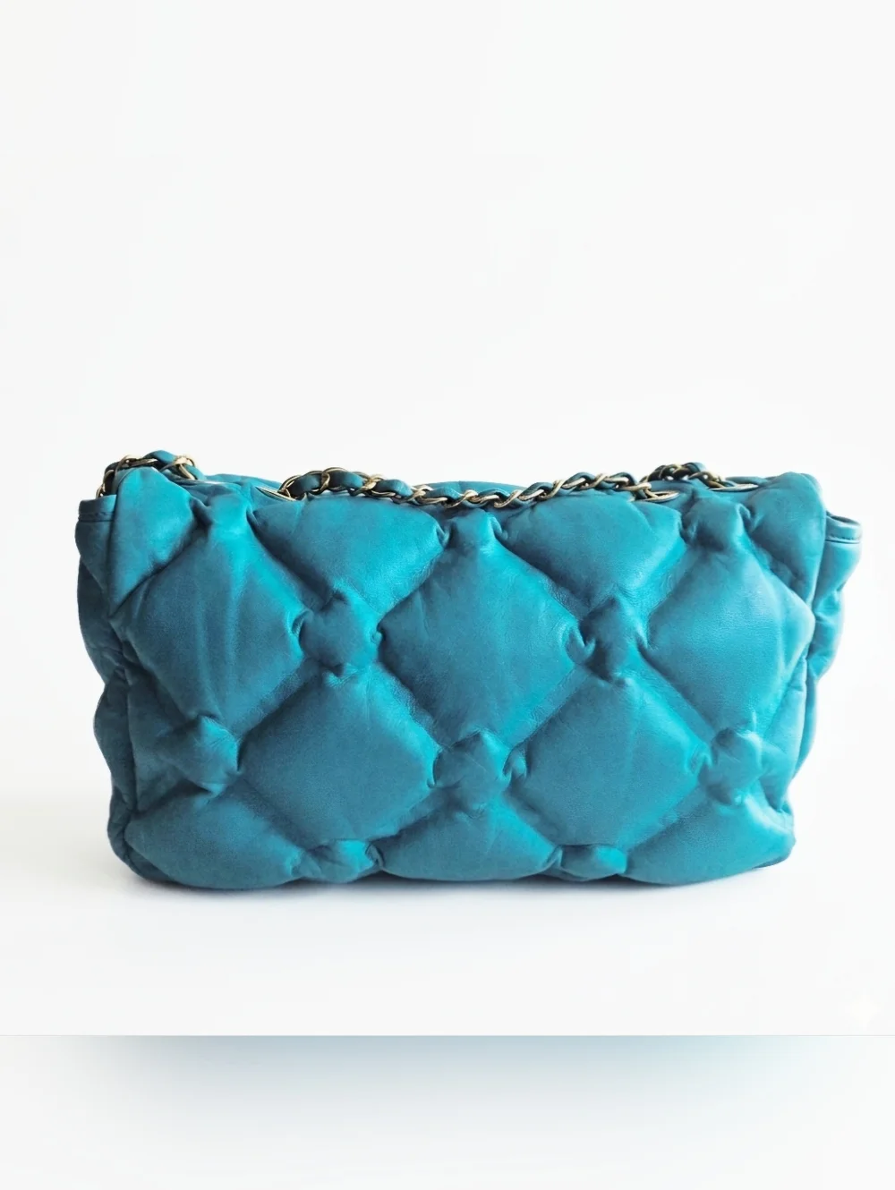 Chanel Turquoise Quilted Calfskin Large Flap Bag